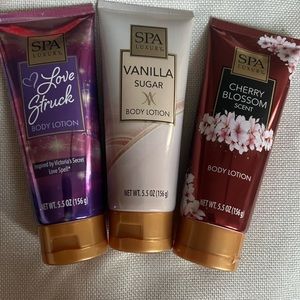Spa Luxury (3) Pack of Scented Body Lotions Vanilla Sugar,Cherry Blossom